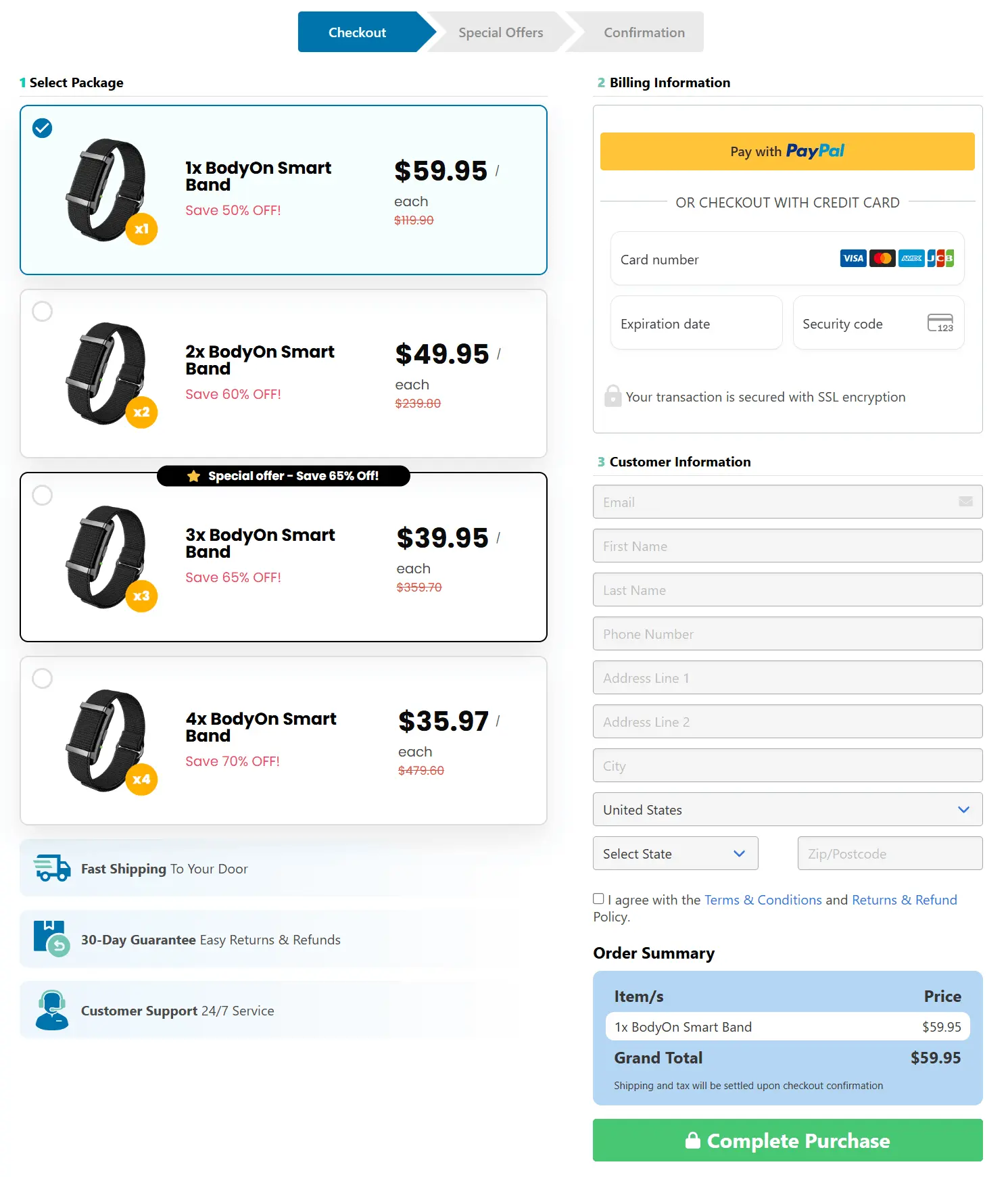 bodyon secure checkout page